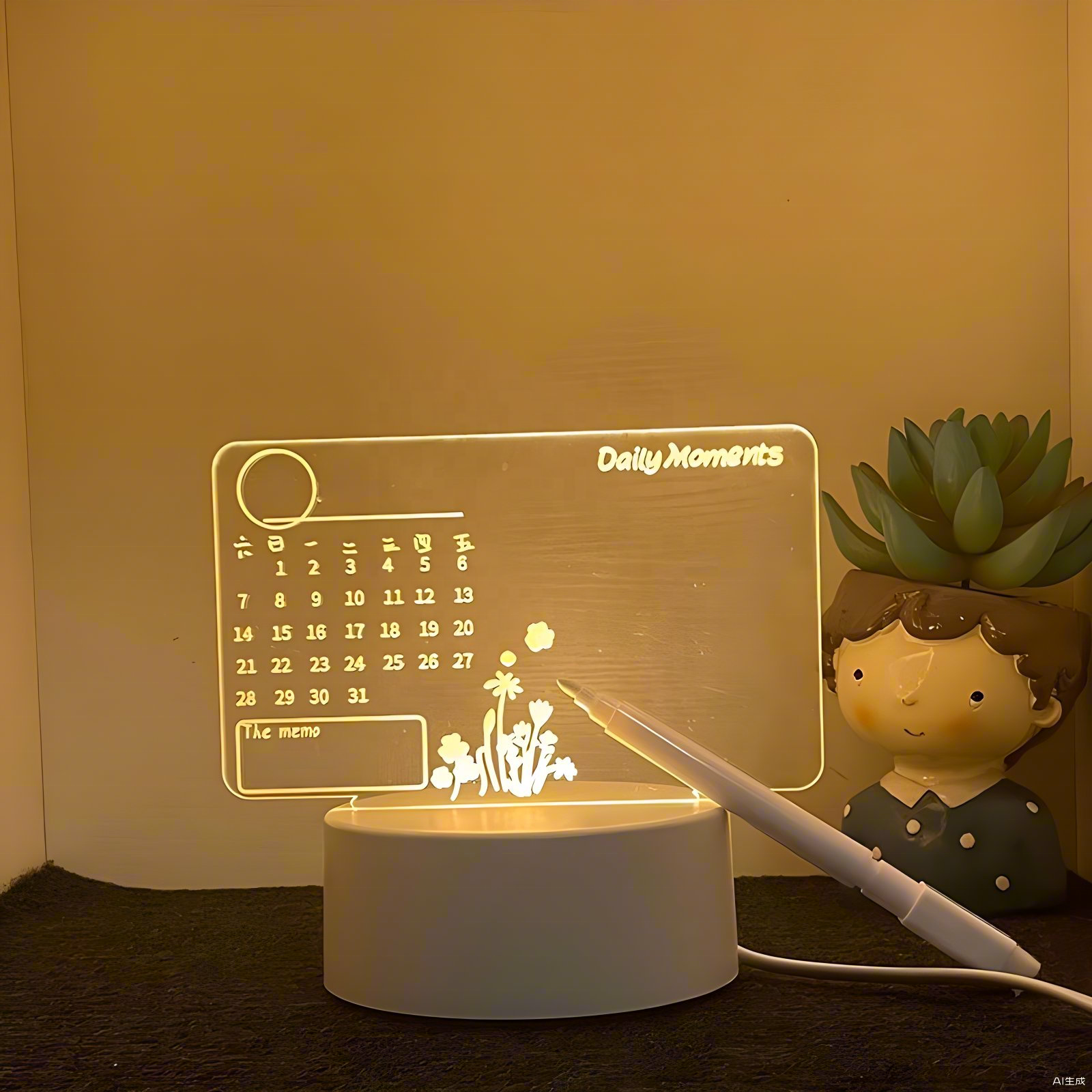 Board Rewritable USB with Calander And Blank