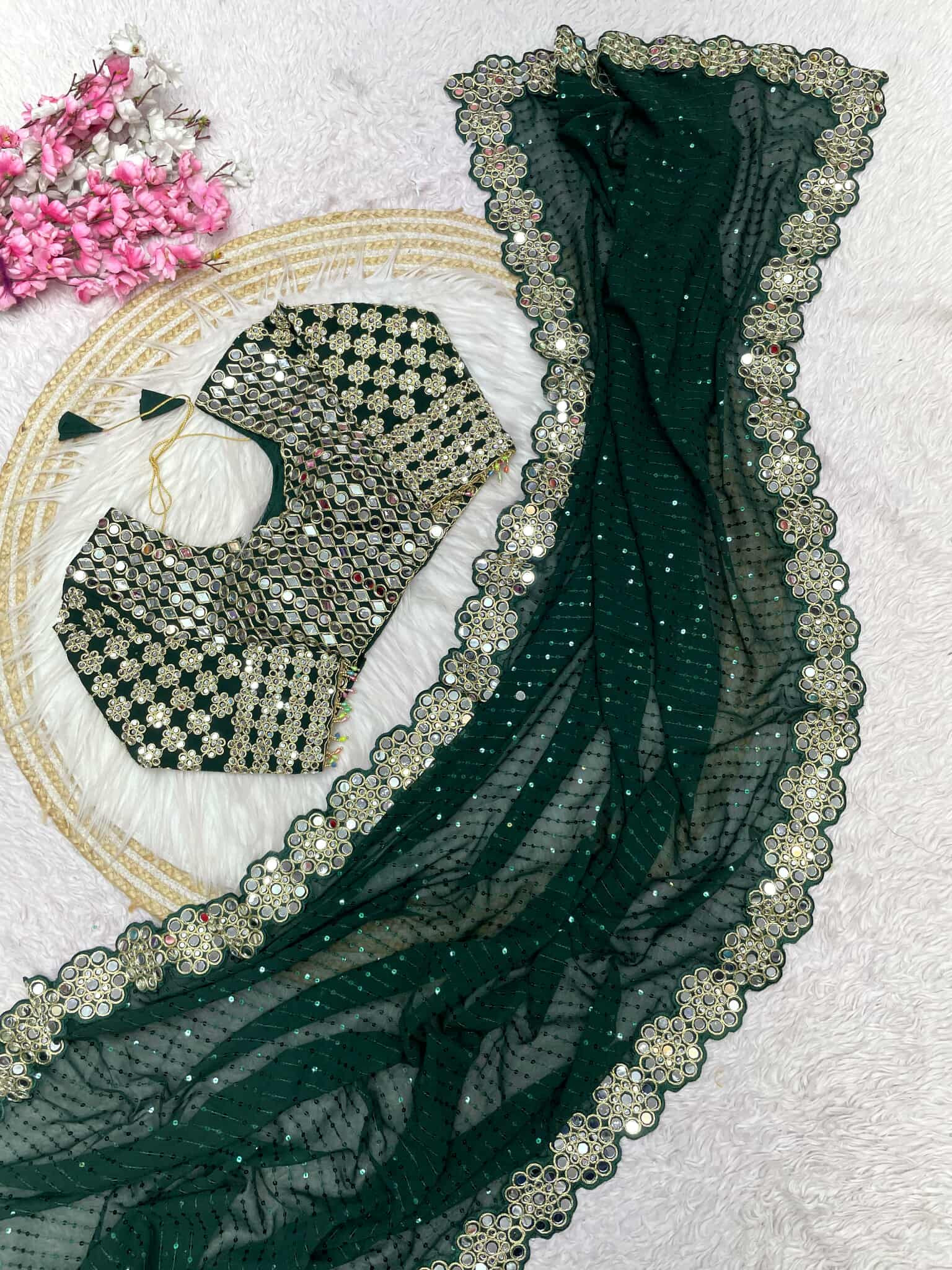 Saree Of Heavy quality Faux Georgette