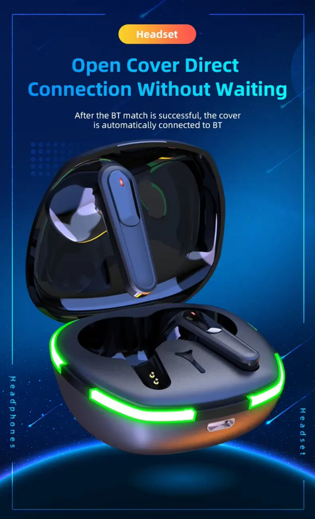 Pro60 Audifonos Gamer Auriculares Airbuds Silent Disco Wireless Headphones Wireless in Ear Pod Air Buds Wireless Headphones