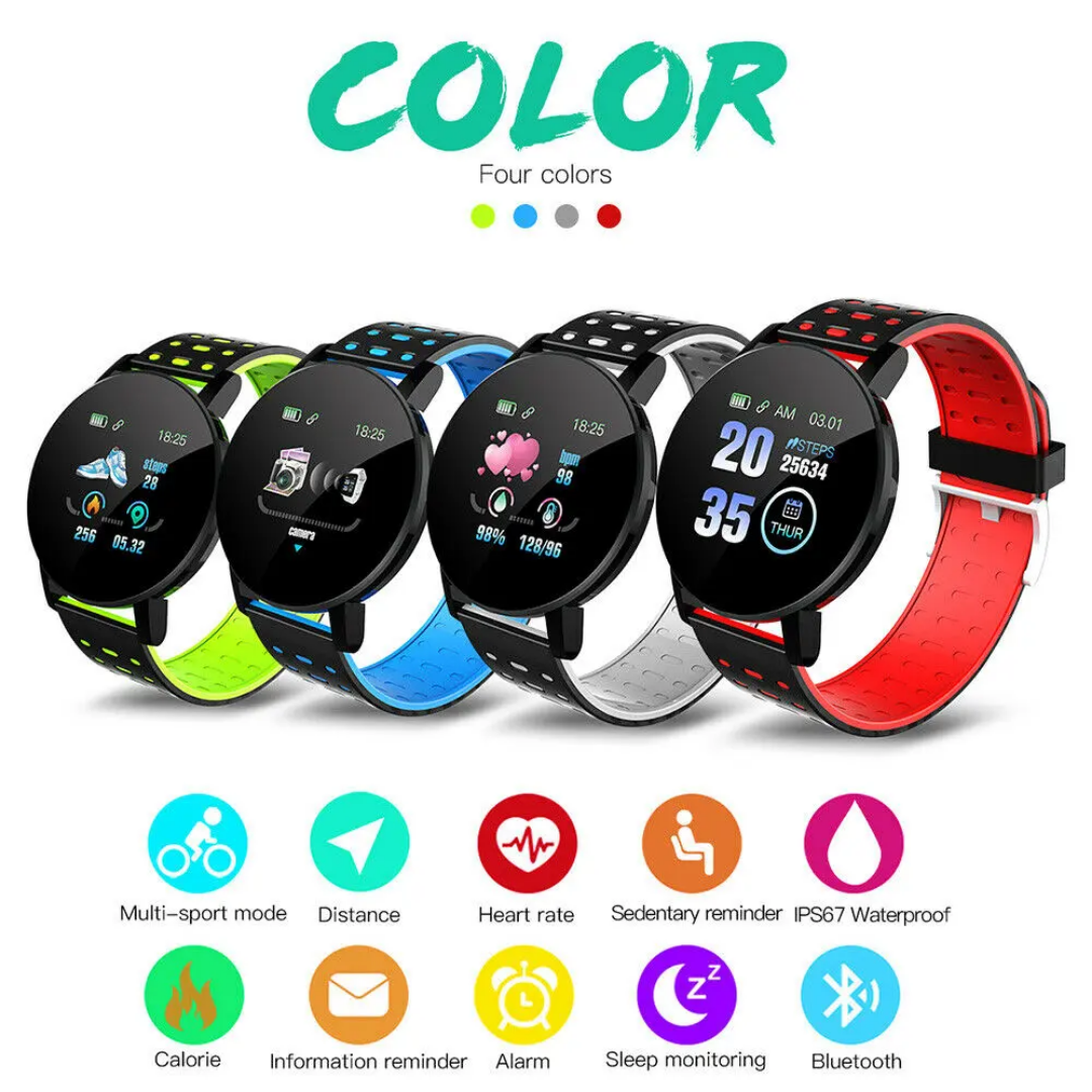 Smart Sport Watch for Men Women Blood Pressure Heart Rate Pedometer Thermometer Remote Control Answer Call Functions