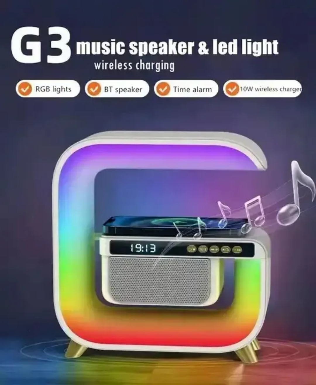 Mini Portable G-Shape for Wireless Speaker with RGB USB for PC Computer Desktop Portable Speakers